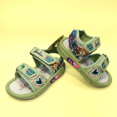 Spacer Girls Velcro Sports Sandals(Light Green , 9-12 months)