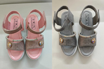 Nesco Girls Sling Back Strappy Sandals(Multicolor , 7.5-8 Year)