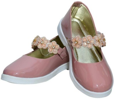 peakplay Girls Velcro Flats(Pink , 6 - 7 Years)