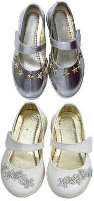 New Collection Girls Velcro Flats(Multicolor , 3-3.5Years)