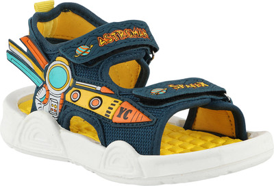 LEVOT Boys Velcro Sports Sandals(Yellow , 3.5-4 YEARS)