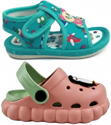 FEETPER Boys & Girls Slip-on Sports Sandals(Blue , 3-3.5 Years)