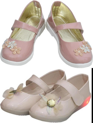 New Collection Girls Velcro Flats(Pink , 1.5-2Years)