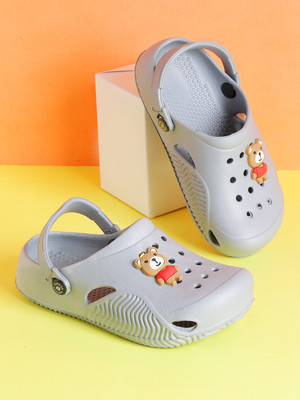 PASSION PETALS Boys & Girls Sling Back Clogs(Grey , 4.5-5Y)