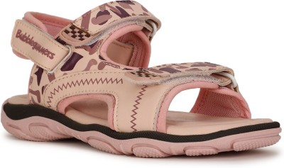 Bubblegummers Girls Velcro Flats(Pink , 8 - 9 Years)