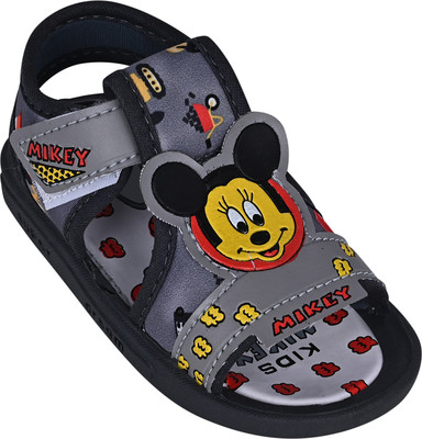 rotation Mickey Boys & Girls Velcro Sports Sandals(Grey , 18-24 MONTHS)