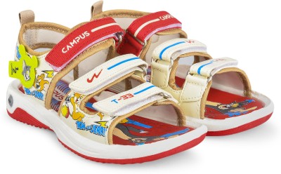 CAMPUS Boys Velcro Sports Sandals(Cream , 7 - 8 Years)