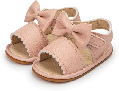 Little Charlie Girls Velcro Flats(Pink , 8 - 9 Years)