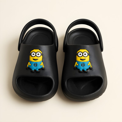 LITTLE COMFORTS Minnions Boys & Girls Slip-on Clogs(Black , 3.5-4 YEAR)