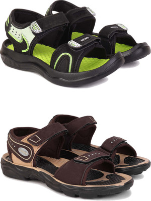 PENNEN Boys & Girls Velcro Sports Sandals(Brown , 11-12 Years)