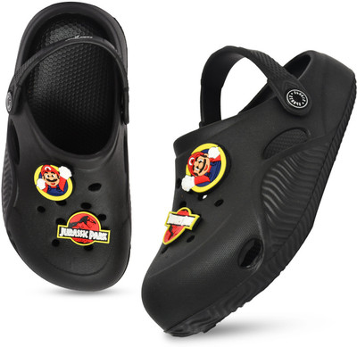 GOKIK Boys & Girls Sling Back Clogs(Black , 3 - 3.5 year)
