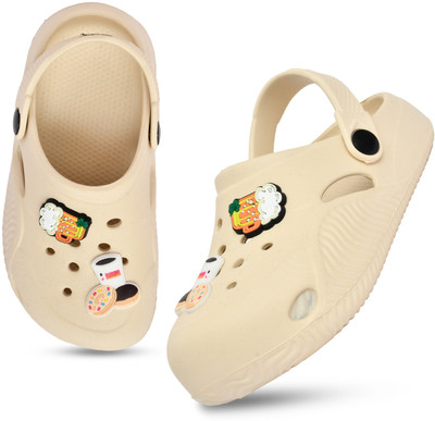 GOKIK Boys & Girls Sling Back Clogs(Beige , 3.5 - 4 year)