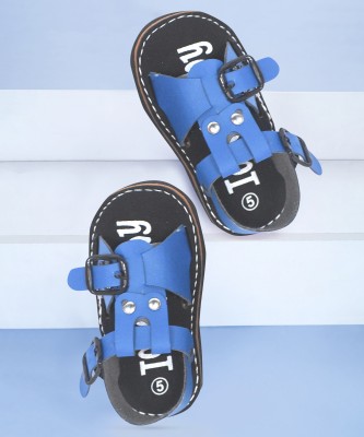 Ideal COLLECTION Boys & Girls Buckle Flats(Light Blue , 9-12 month)