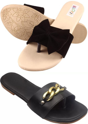 MARYAM Girls Slip-on Flats(Black , above 16 years)