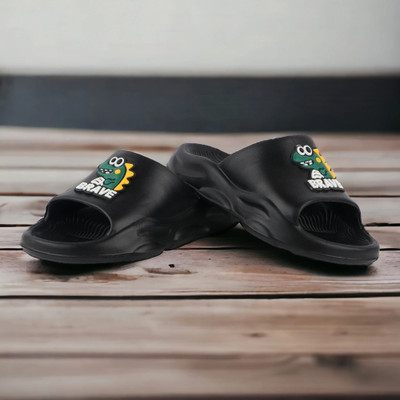 LEVOT Boys Slip-on Flats(Black , 4.5-5 Years)