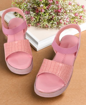 Freeplay Girls Slip-on Wedges(Pink , 4.5-5Y)