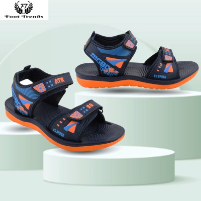 foot trends Boys & Girls Velcro Sports Sandals(Dark Blue ,)