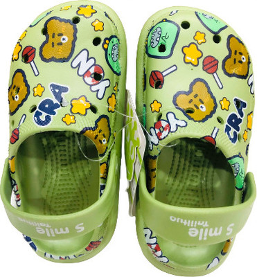 smilykid Boys Sling Back Clogs(Green , 3 - 4 Years)