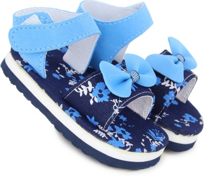 Neska Moda Girls Velcro Strappy Sandals(Blue , 12 - 18 Months)