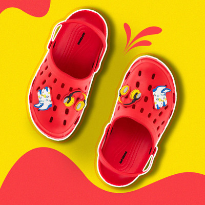 Khadim's Boys Sling Back Clogs(Red , 6-6.5 YEARS)