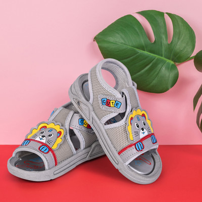 LEVOT Boys & Girls Velcro Sports Sandals(Grey , 2-2.5 YEARS)