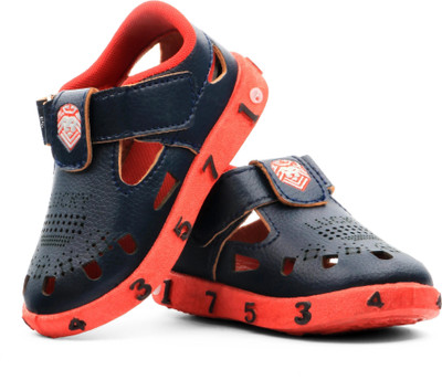 LEVOT Boys & Girls Velcro Flats(Dark Blue , 18-24 MONTHS)