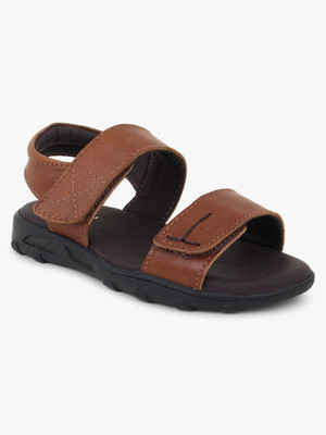 Mardi Gras Boys Velcro Flats(Brown , 15-16 Years)