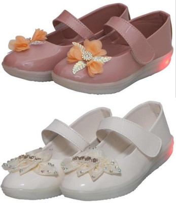 New Collection Girls Velcro Flats(Pink , 1.5-2Years)