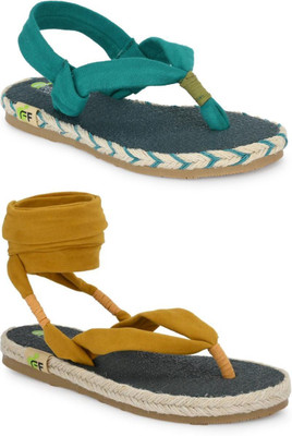 Fresh1947Feet Girls Slip-on Flats(Light Green ,)