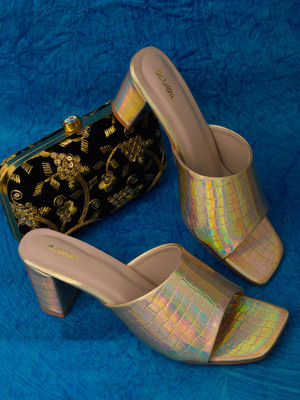 action Girls Slip-on Heels(Gold , 13 - 14 Years)