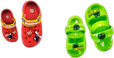 plushwalk Boys & Girls Slip-on Clogs(Green , 18 to 24 Months)