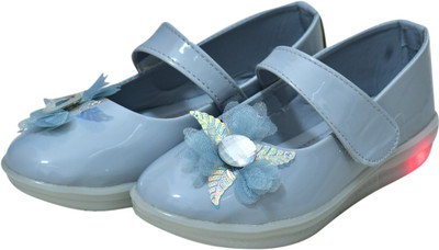 New Collection Girls Velcro Flats(Blue , 7-5-8Years)