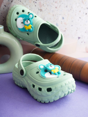 GOKIK Boys & Girls Sling Back Clogs(Green , 5 - 6 year)