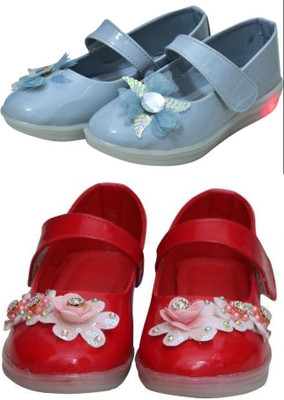 New Collection Girls Velcro Flats(Blue , 3.5-4Years)