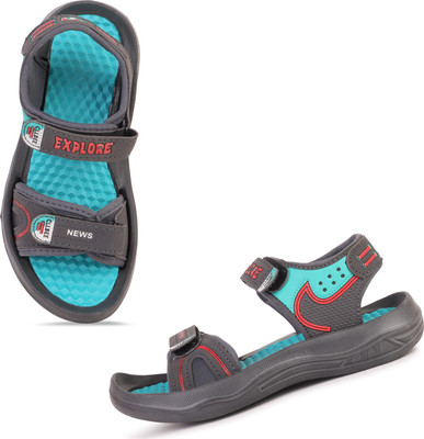 DRACKFOOT Boys & Girls Velcro Sports Sandals(Brown , 10-11 Years)