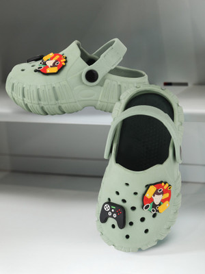 GOKIK Boys & Girls Sling Back Clogs(Green , 3.5 - 4 year)