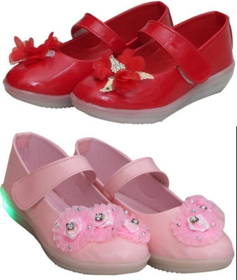 New Collection Girls Velcro Flats(Multicolor , 3-3.5Years)