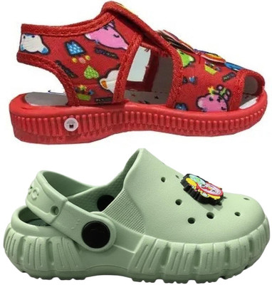 FEETPER Boys & Girls Slip-on Sports Sandals(Red , 5-6 Years)