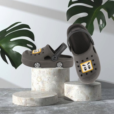 SMARTOTS Boys & Girls Sling Back Clogs(Grey , 4.5-5 Years)