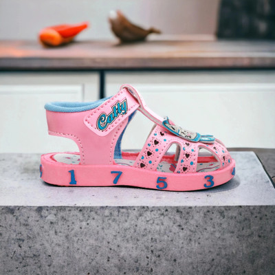LEVOT Boys & Girls Velcro Strappy Sandals(Pink , 2-2.5 YEARS)
