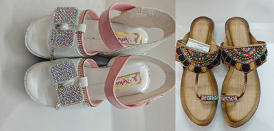 Nesco Girls Sling Back Strappy Sandals(Multicolor , 7.5-8 Year)