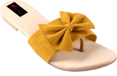 Purple Flamingo Girls Slip-on Flats(Yellow , 15-30)