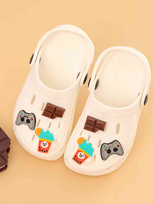 Yellow Bee Boys Sling Back Clogs(White , 4.5-5 Years)