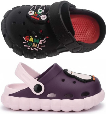 FEETPER Boys & Girls Slip-on Sports Sandals(Black , 2-2.5 Years)