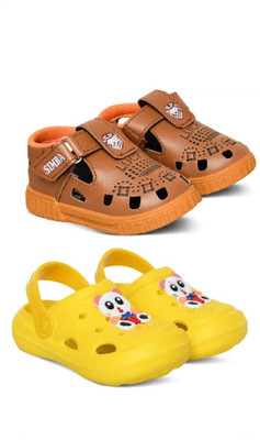 Firstcliq Boys & Girls Strap Strappy Sandals(Yellow , 4 to 4.5 year)