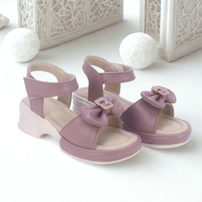 Saraanzar Barbie Girls Strap Wedges(Pink , 6.5 - 7 years)