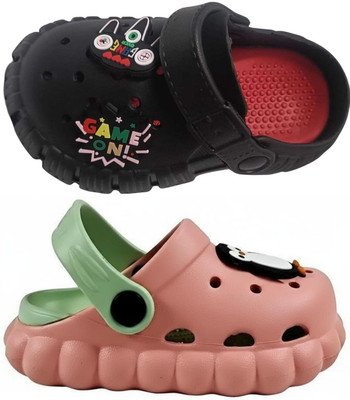 FEETPER Boys & Girls Slip-on Sports Sandals(Black , 9-10 Years)