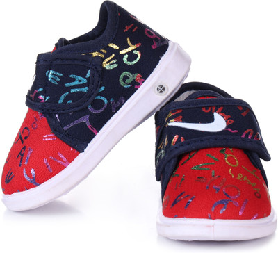 Jszoom Boys & Girls Velcro Flats(Black ,)