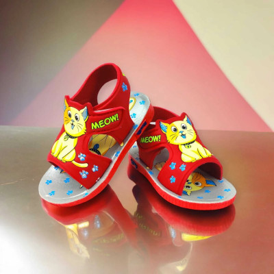 Coolz Boys Velcro T-bar Sandals(Red , 2.5-3 Years)