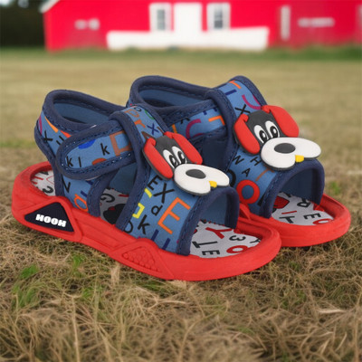 HOOH - Now comfort in fashion Boys & Girls Velcro Strappy Sandals(Red , 2-2.5 YEARS)